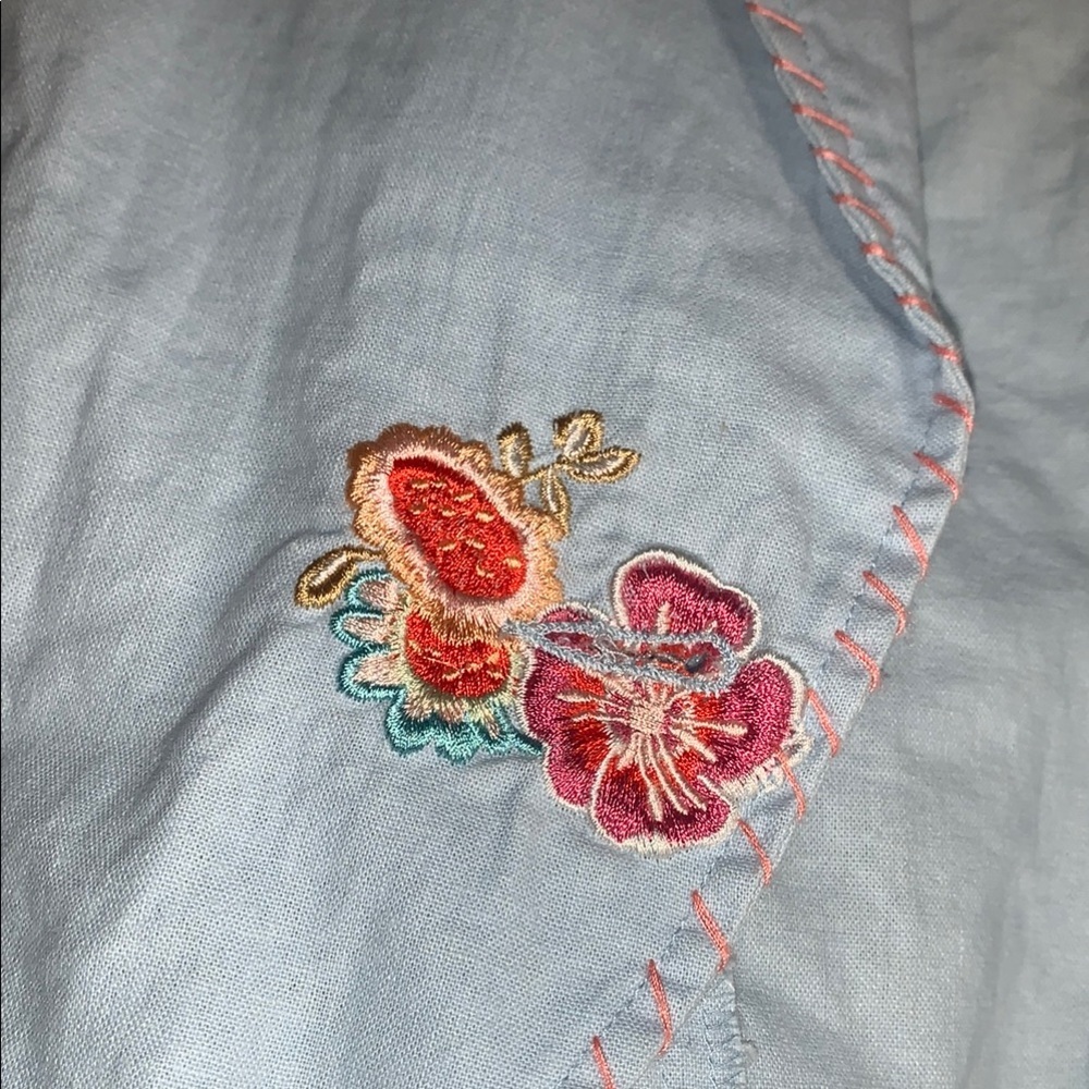 Embroidered Light Blue Women's Jacket - Picture 7 of 10